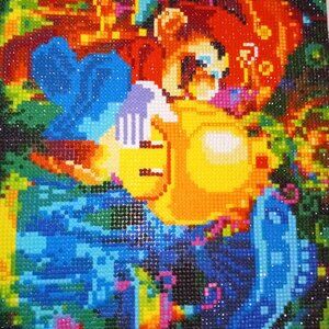 Finished diamond Mario painting